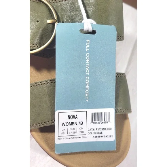 Revitalign Women's Orthotic Adjustable Leather Wedges - Nova - Olive - Sz 7B - Picture 4 of 6